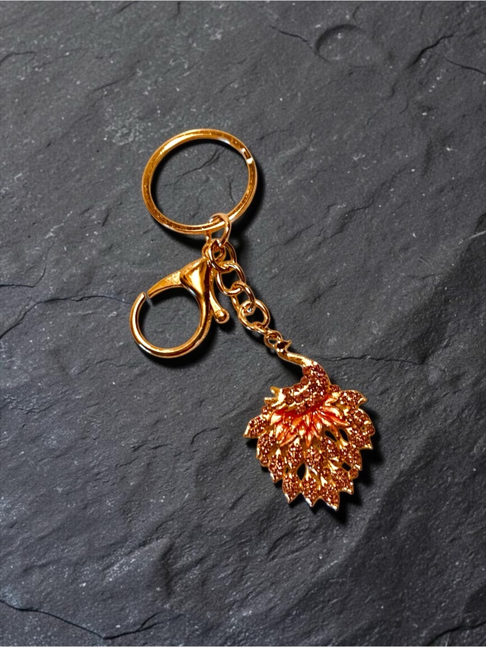 Mint Gold-tone Pink Peacock Keychain with pink Iridescent Crystals. NWT - Picture 3 of 3